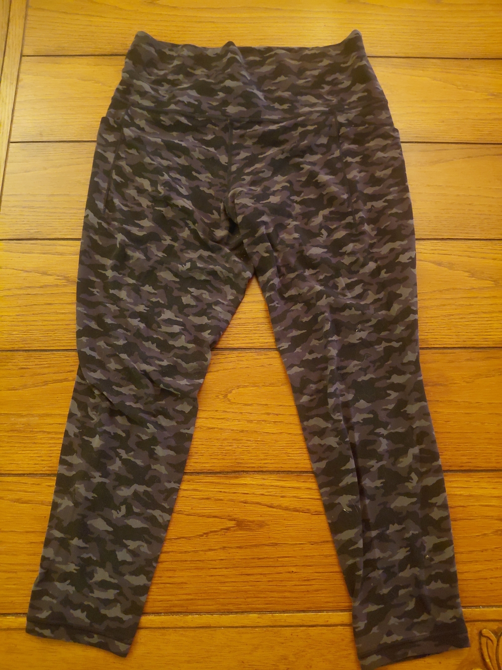 Athleta Black and Gray Camo High-Rise Leggings